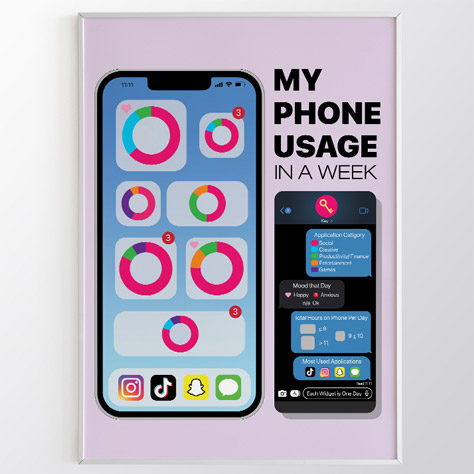 Full poster with phone and messages key elements