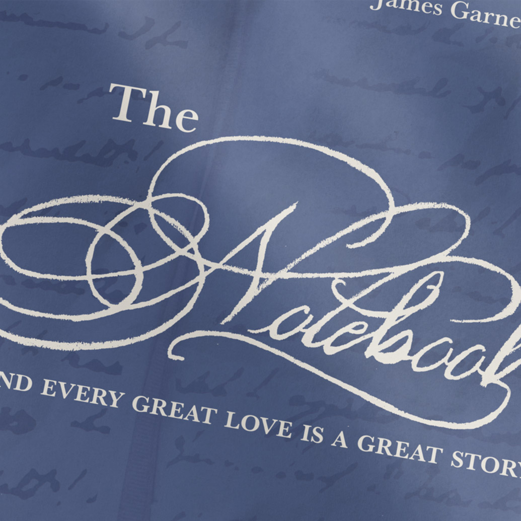 'The Notebook' with Notebook written in illustrative font